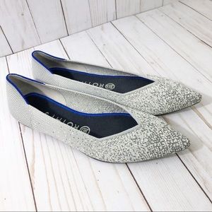 Rothy’s Pearl Metallic Point Flats - Retired 8.5